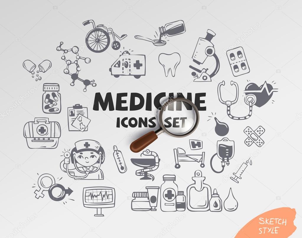 Medicine icons set 