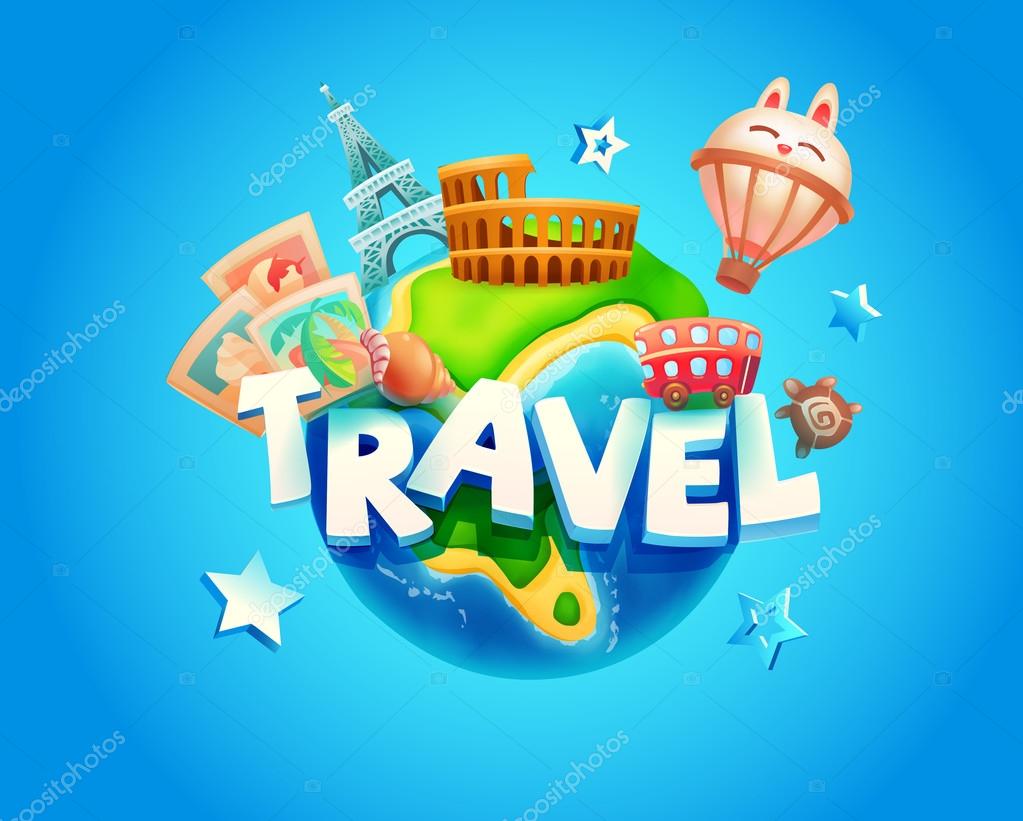 Travel background. Journey and adventure. Stock Vector Image by ©cyanart  #128455396