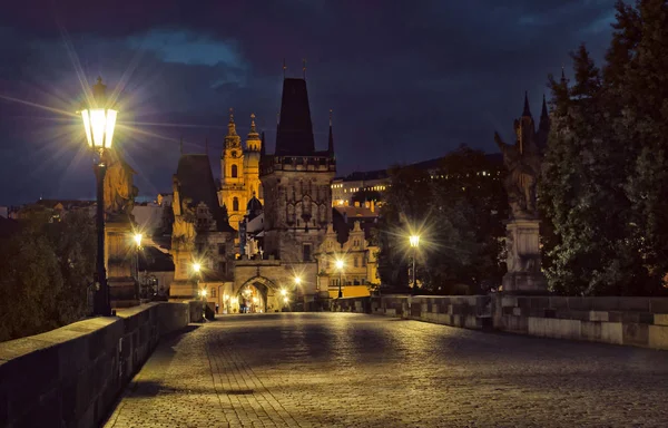 Прага Чехия Карлов Мост Восходе Солнца — стоковое фото