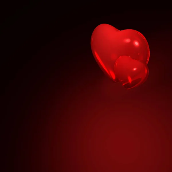 Twee rood hart — Stockfoto