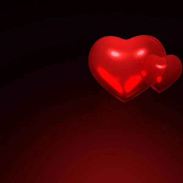 Twee rood hart — Stockfoto
