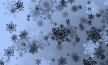 Kar taneleri bokeh etkisi ile arka plan