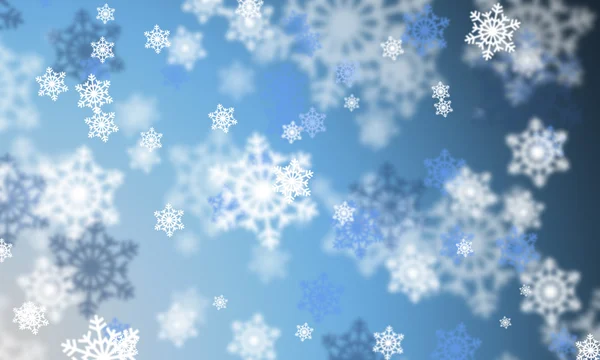 雪の結晶のピンぼけ効果と背景 — ストック写真