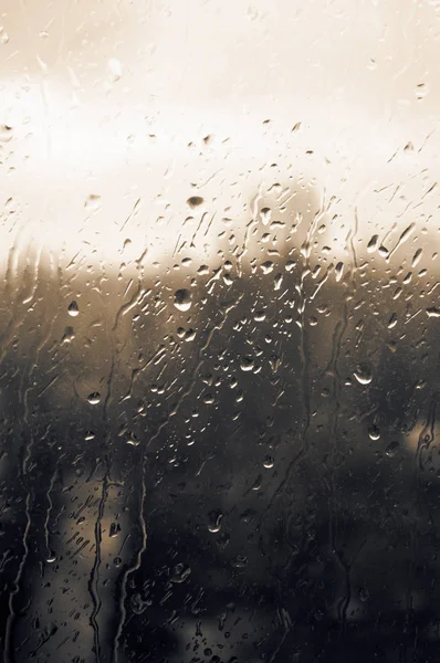 Drops of rain on glass — Stock Photo, Image