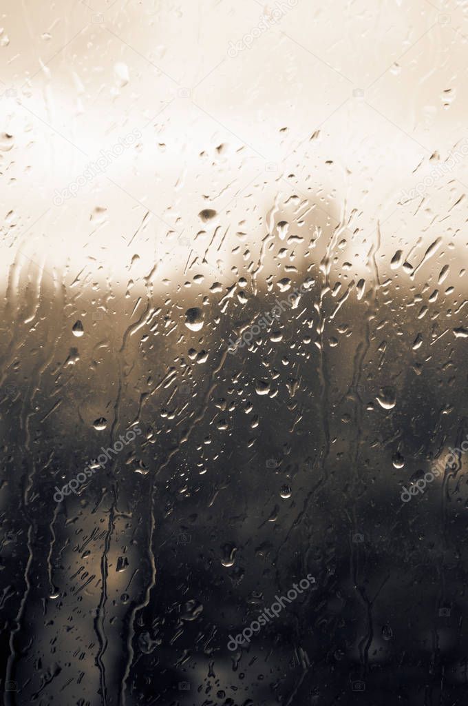  Drops of rain on glass