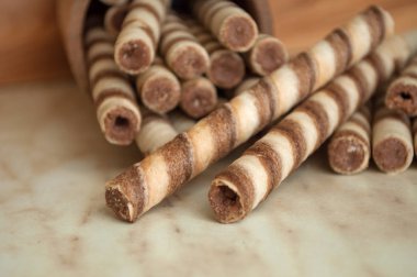 Gofret bisküvi rulo