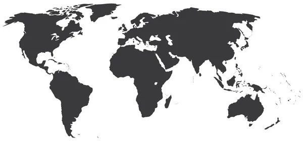 Mappa in bianco e nero del mondo — Vettoriale Stock