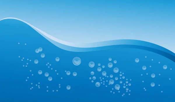 Wave and bubbles in water — Stock Vector