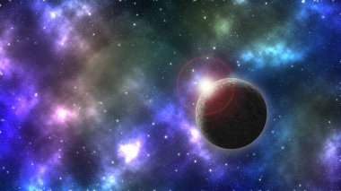 Uzay gezegen ve yıldız