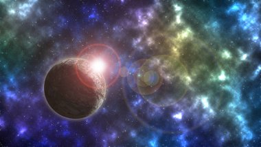 Güzel mekan gezegen ve yıldız