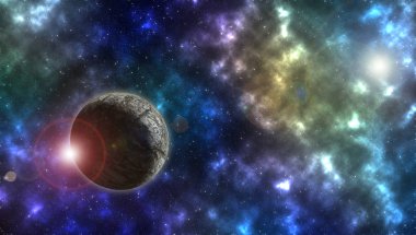 Güzel mekan gezegen ve yıldız