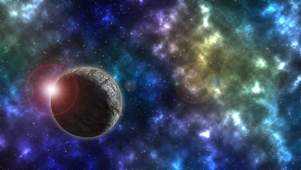 Красивая космическая планета и звезды — стоковое фото