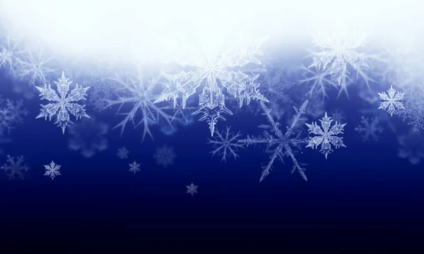 Mooie Winter Achtergrond Met Sneeuwvlokken — Stockfoto