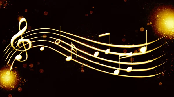 Beautiful Golden Background Music Notation — Stock Photo, Image