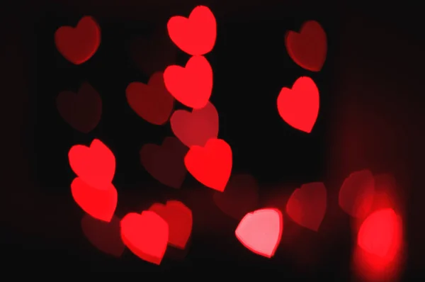 Hermoso Fondo Bokeh Corazones — Foto de Stock