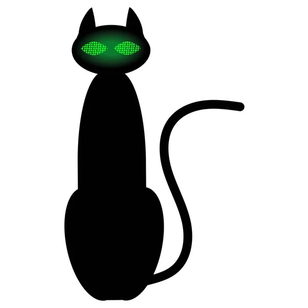 Silhouette Einer Schwarzen Katze — Stockvektor