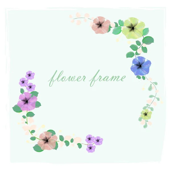 Beautiful Delicate Floral Frame Postcard Illustration — Stock Photo, Image