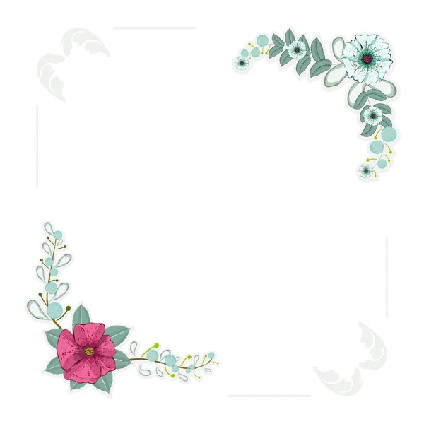 Flower Frame Tender Card Floral Ornament — ストックベクタ