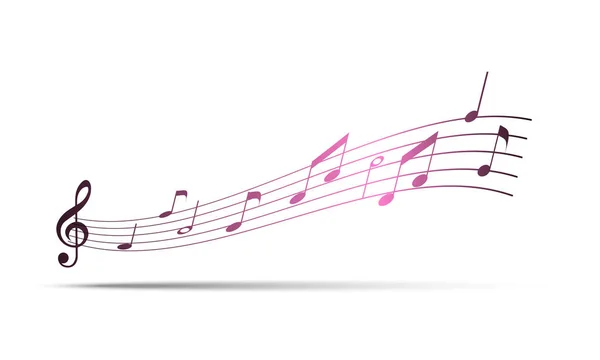 Fundo Música Notas Musicais Sobre Fundo Branco Ilustração Vetorial — Vetor de Stock