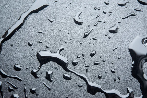 Black Artificial Leather Texture Water Drops — Stockfoto