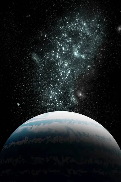 Grande Planeta Contra Fundo Céu Estrelado Espaço — Fotografia de Stock