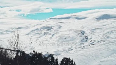 Havadan görünümü. Kış kar manzara Plato üzerinde