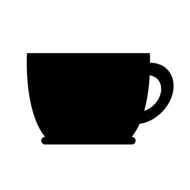 Siluet çay ya da kahve fincanı, önden görünüm.