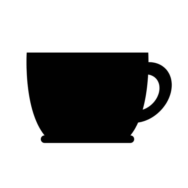 Silhouette von Tee- oder Kaffeetasse, Frontansicht. — Stockvektor