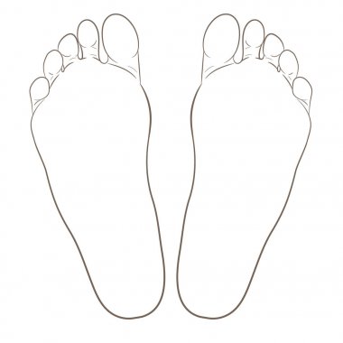 Left and right foot soles contour illustration clipart