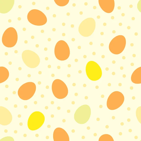 Seamless Pattern White Easter Egg Shapes Polka Dots Confetti — Stock Vector