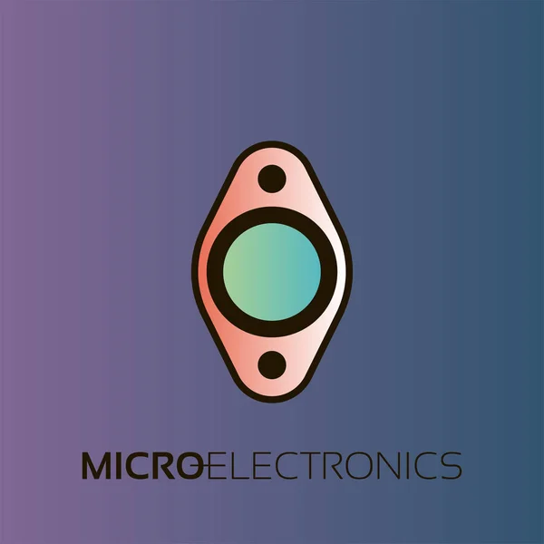 Elektroniska komponenter. Skylten och symbol för skapandet av Logotypdesign som radiosände marknadsför, mikrochip butik och nätbutik. — Stock vektor