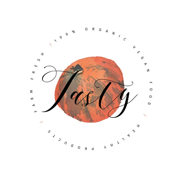 Vektör logo tasarım şablonu ve sebze ile amblemi.