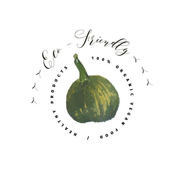 Шаблон векторного логотипа и эмблема с овощами . — стоковый вектор