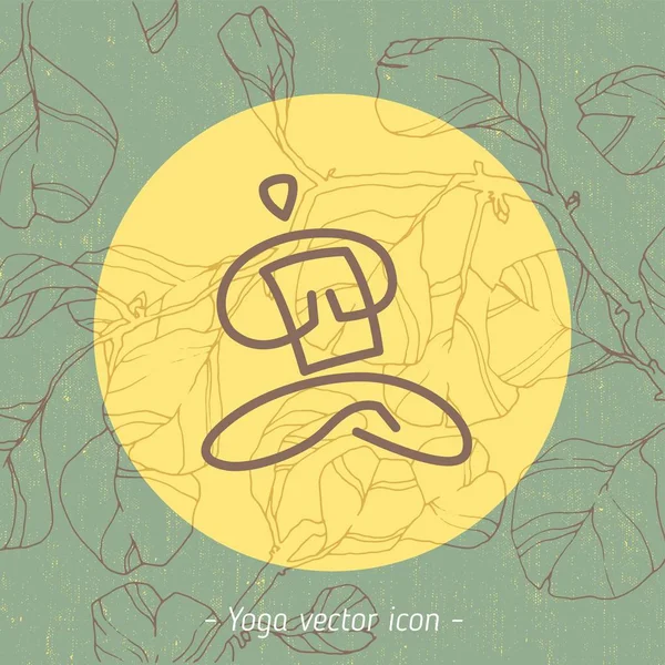 ヨガ ボタン シンボル アイコン サークル web サイトのバナー ロゴの緑 — ストックベクタ