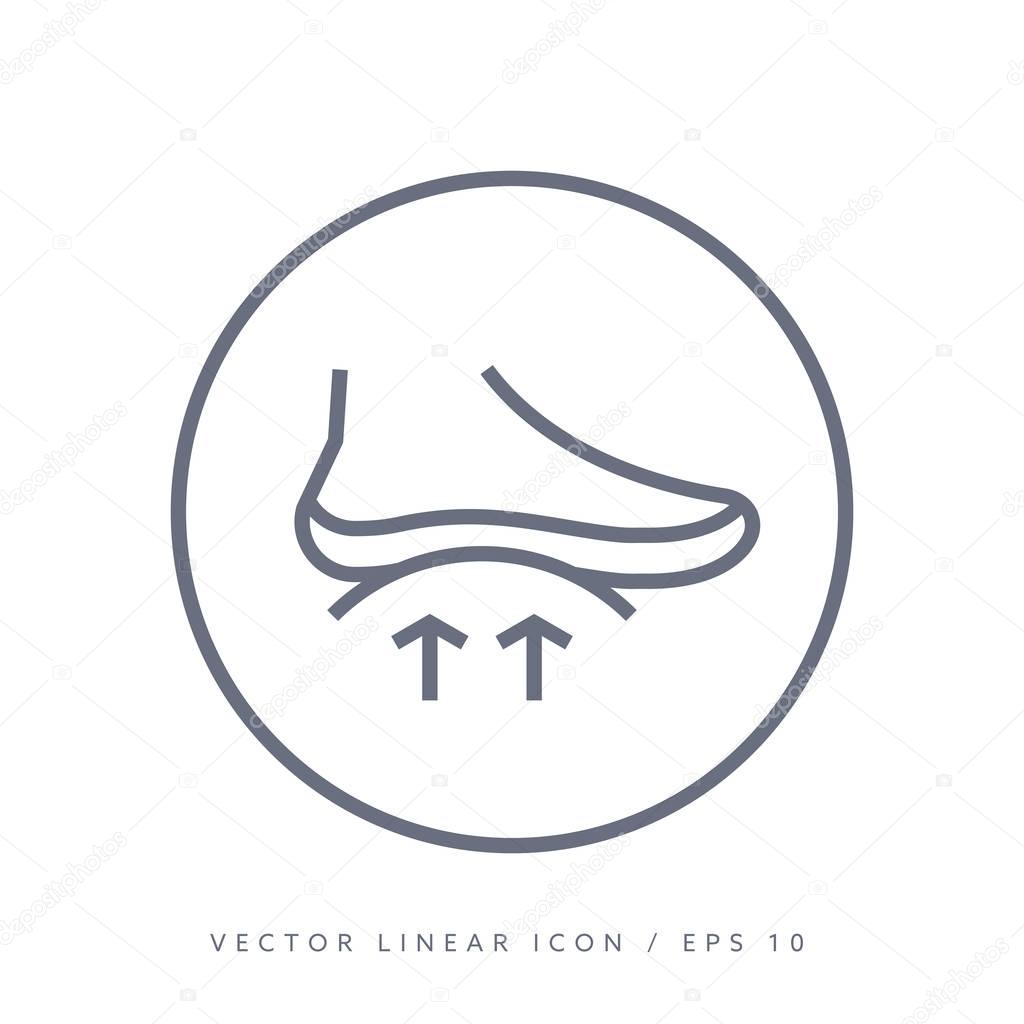 Orthopedic insoles vector icon isolated. Thine line vector icons.
