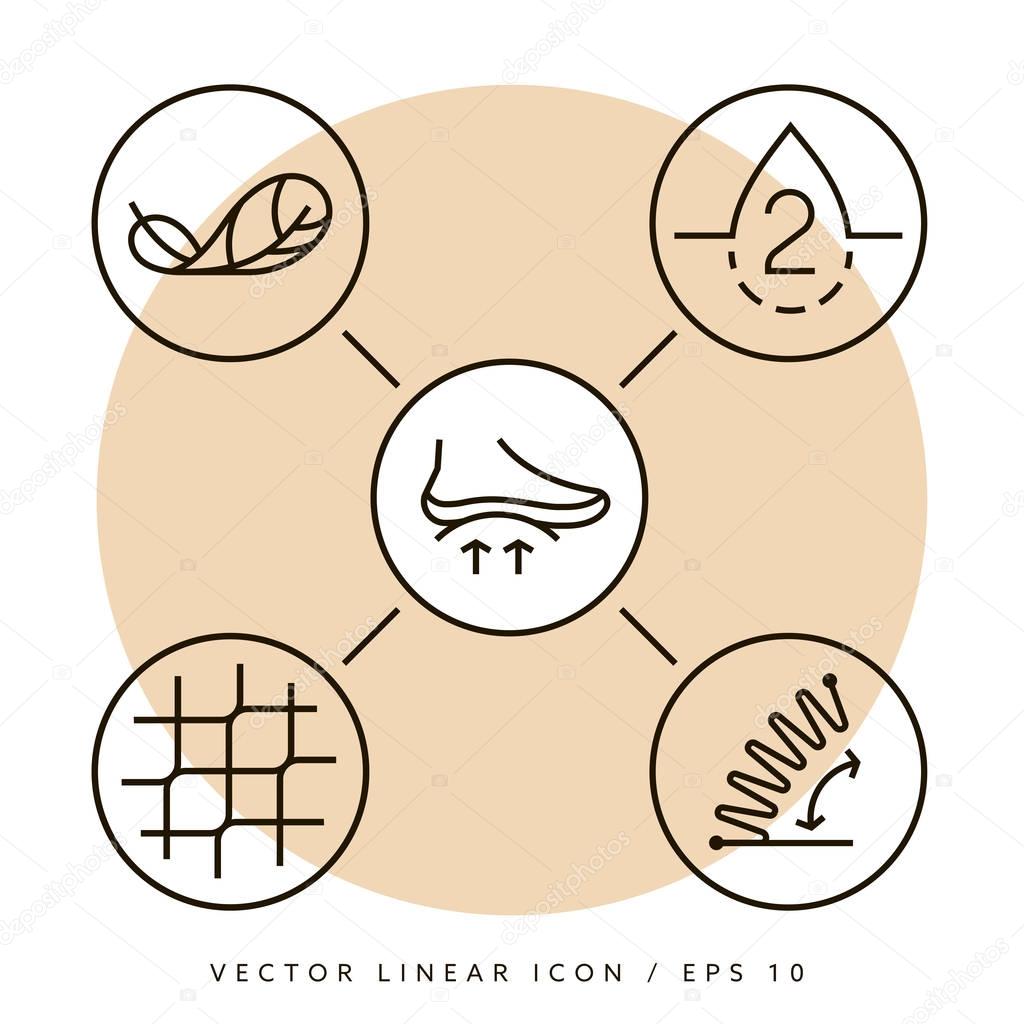 Orthopedic insoles vector icon isolated. Thine line vector icons.
