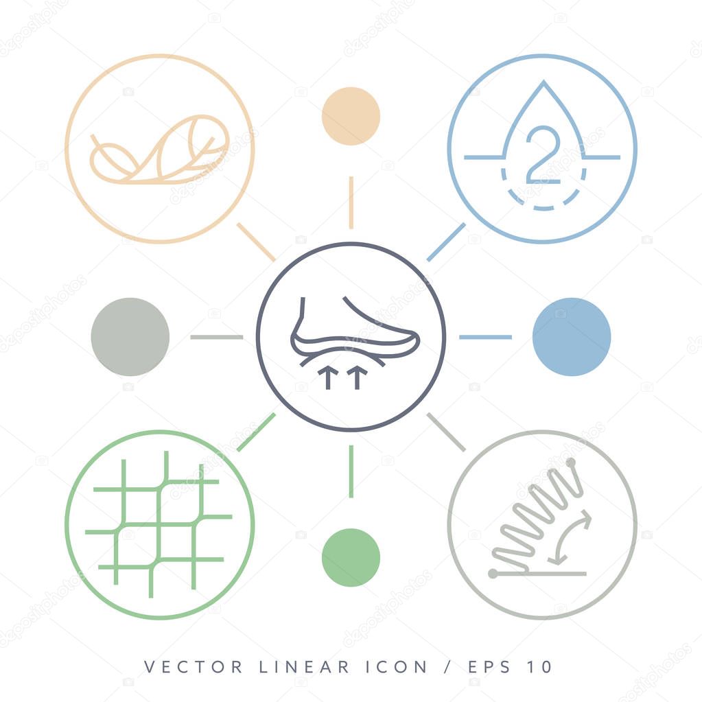 Orthopedic insoles vector icon isolated. Thine line vector icons.