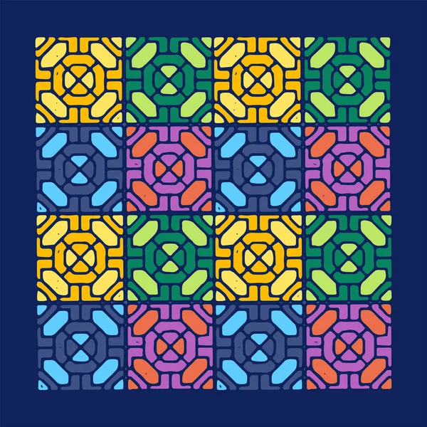 Mosaici colore ornamento geometrico . — Vettoriale Stock