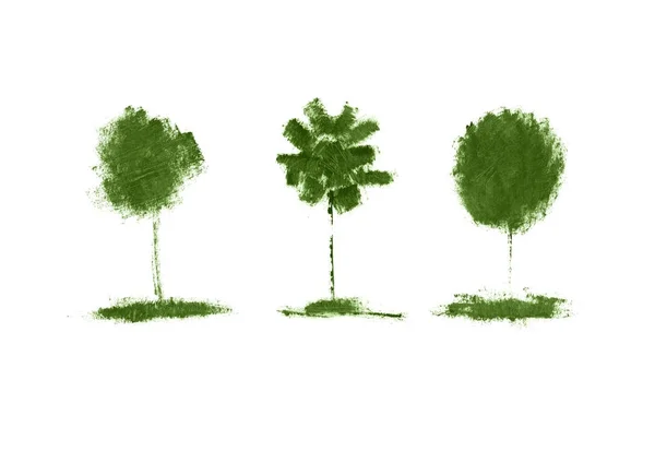 잉크 꽃 자연 질감 그런 지 마스카라와 삽화 나무의 잎. — 무료 스톡 포토