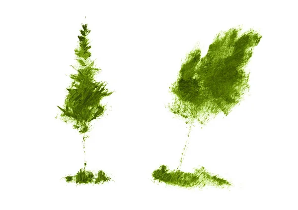 水墨花叶插图的树木自然纹理垃圾睫毛膏. — 图库照片