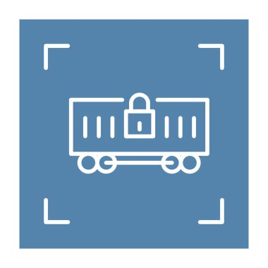 Vagon doğrusal vektör simgesi. Taşıma şirketi ve teslimat Hizmetleri web sitesi için trendy hat illüstrasyon tren vagon.