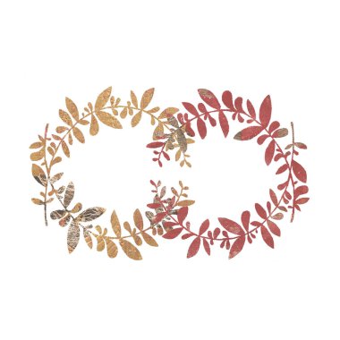 Bronz düğün rustik çelenk, doğal bronz folyo dokular ile kırsal Restoran afiş arka plan. Düğün kartı için tebrik kartları ve hipster etiketleri ve doğal çevre ve biyografi dükkan oluşturulması.