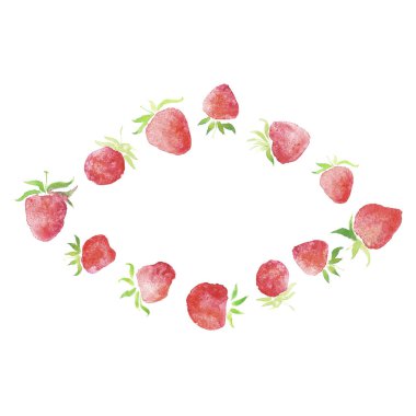 Suluboya çilek, çelenk, kırsal Restoran afiş arka plan ile doğal suluboya sıçrama boyama doku düğün rustik çerçeveli. Düğün kartı, tebrik kartları, hipster etiket oluşturma.