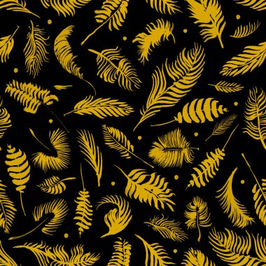 Tropikal palmiye yaprakları, orman yaprakları sorunsuz çiçek desenli arka plan, suluboya tropikal dekor, baskı yaz egzotik orman tesisi tropikal palmiye yaprakları. Desen, sorunsuz çiçek arka plan.