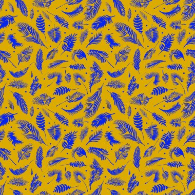 Tropikal palmiye yaprakları, orman yaprakları sorunsuz çiçek desenli arka plan, suluboya tropikal dekor, baskı yaz egzotik orman tesisi tropikal palmiye yaprakları. Desen, sorunsuz çiçek arka plan.