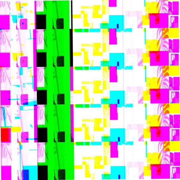 Abstrait Chemical Glitching Effect Erreur Signal Numérique Aléatoire Des Paumes — Photo