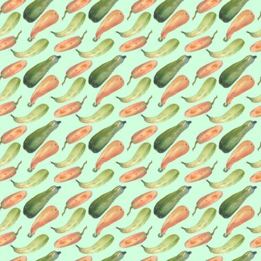 Sorunsuz kabak sulu boya squash desen kağıt üzerinde doğal resimler. Şaşırtıcı Tekstil, duvar kağıtları, tebrik kartı, web, arka planlar için.