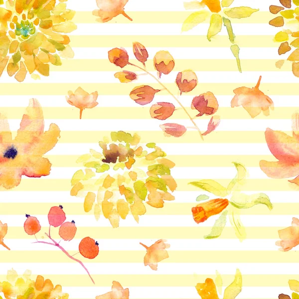 Žluté Letní Květiny Vzor Bezešvé Krásné Oranžové Květinové Ilustrace Pro — Stock fotografie