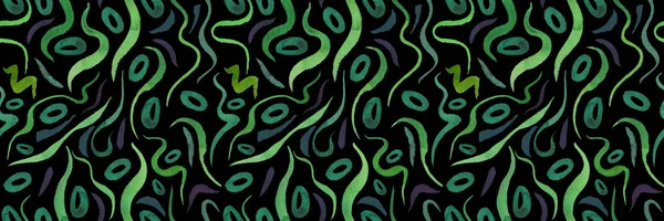 Grünalgen Nahtloses Muster Mit Natürlichen Aquarell Abbildungen Von Algen Auf — Stockfoto