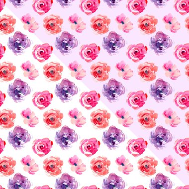 Suluboya gül doğal sulu boya resimler Dikişsiz desen kağıt üzerinde yükseldi. Amazing düğün kartı, tekstil, duvar kağıtları, tebrik kartı, web, arka planlar, Etiketler için.